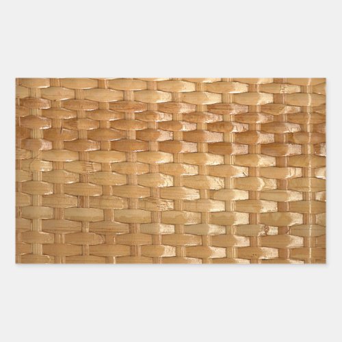 The Look of Lacquer Wicker Basketweave Texture Rectangular Sticker