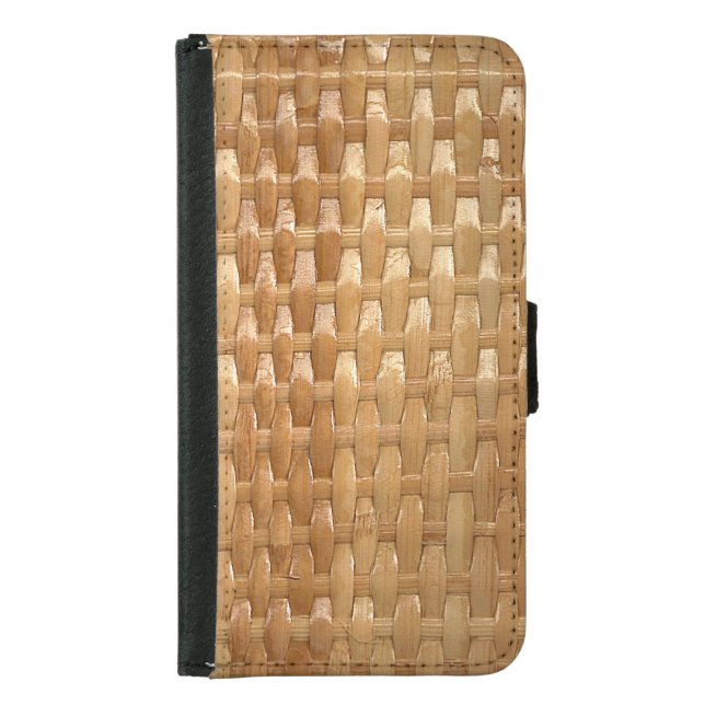 The Look of Lacquer Wicker Basketweave Texture Samsung Galaxy Wallet Case (Front)