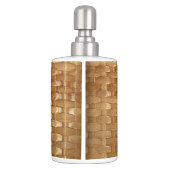 The Look of Lacquer Wicker Basketweave Texture Soap Dispenser & Toothbrush Holder (Back)