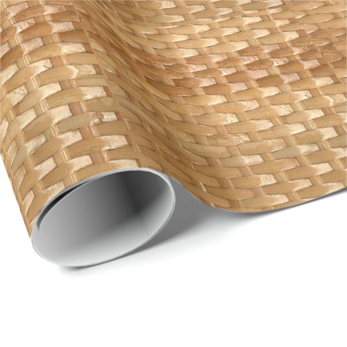 The Look of Lacquer Wicker Basketweave Texture Wrapping Paper