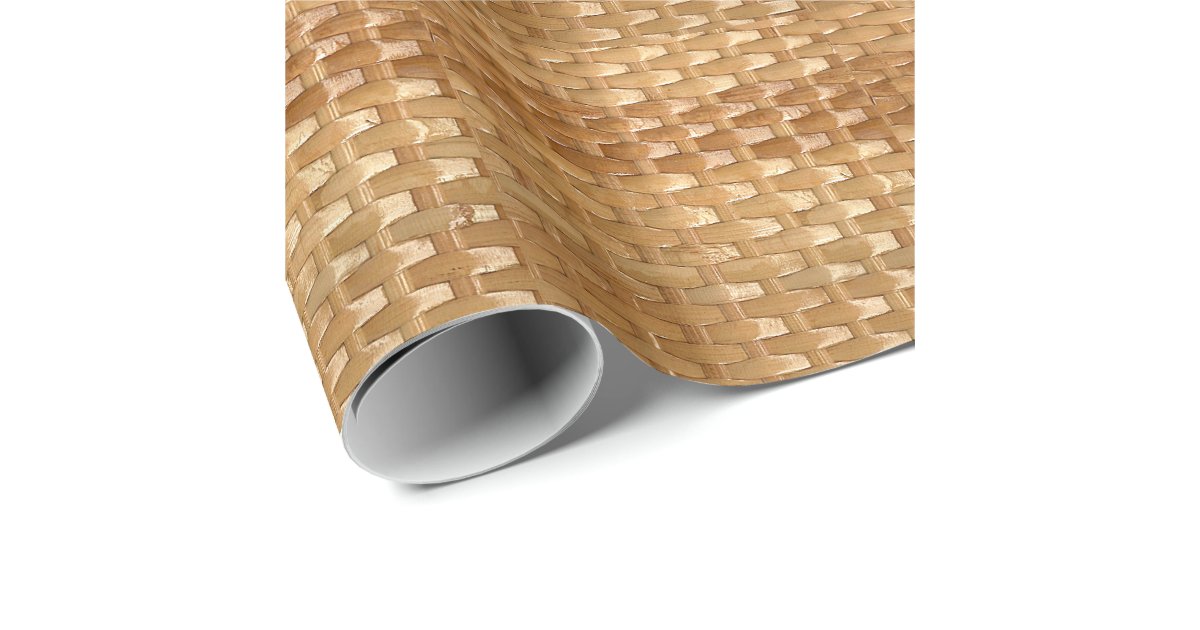 The Look of Lacquer Wicker Basketweave Texture Wrapping Paper Zazzle