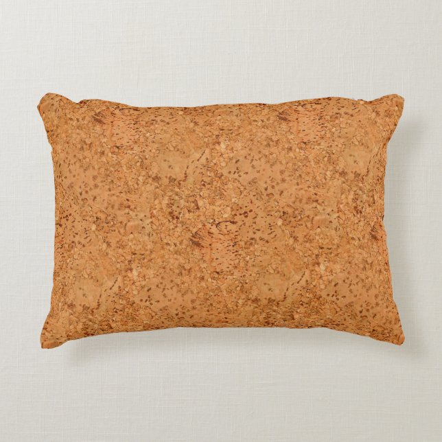 The Look of Macadamia Cork Burl Wood Grain Decorative Pillow (Front)