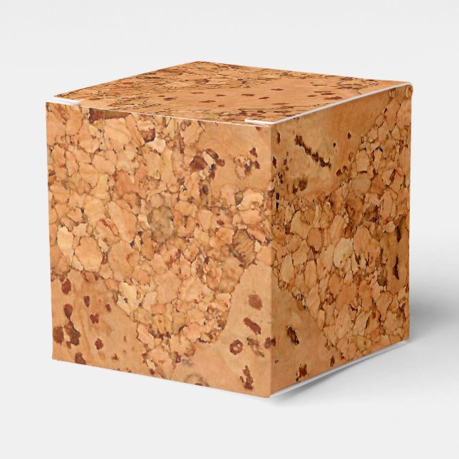 The Look of Macadamia Cork Burl Wood Grain Favor Boxes (Front Side)