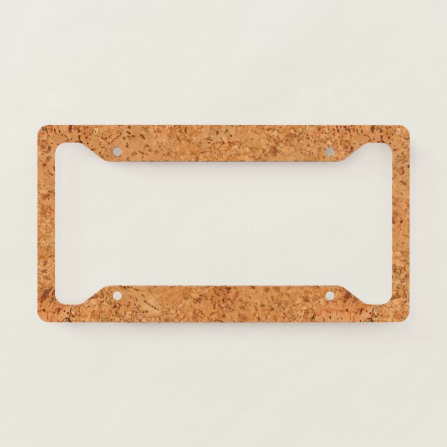 The Look of Macadamia Cork Burl Wood Grain License Plate Frame (Front)