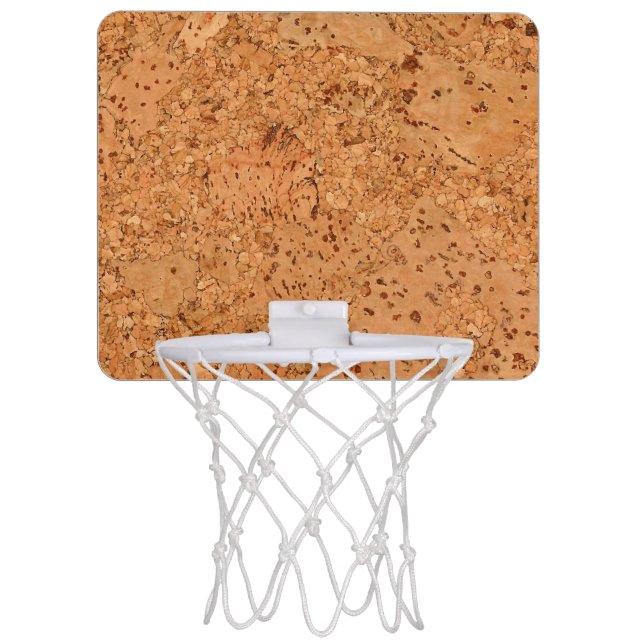 The Look of Macadamia Cork Burl Wood Grain Mini Basketball Hoop (Front)