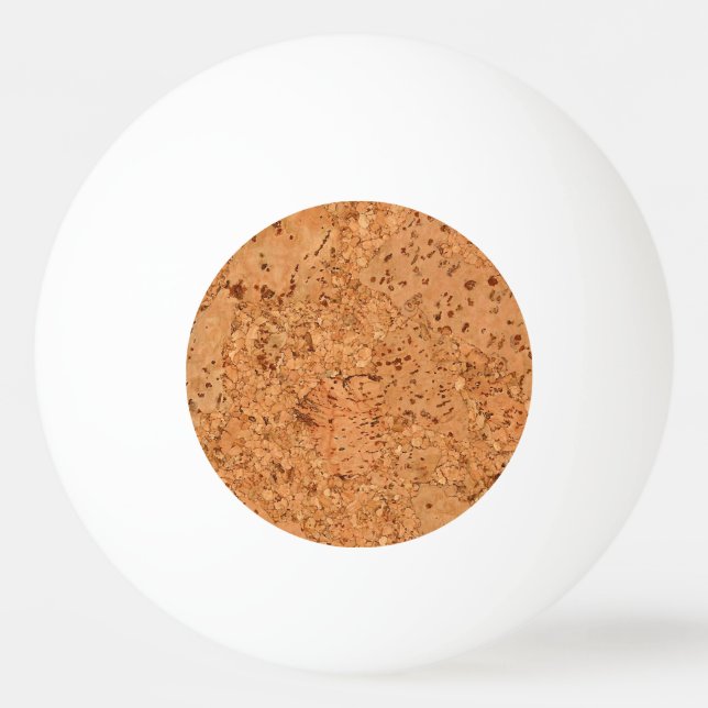 The Look of Macadamia Cork Burl Wood Grain Ping-Pong Ball (Front)