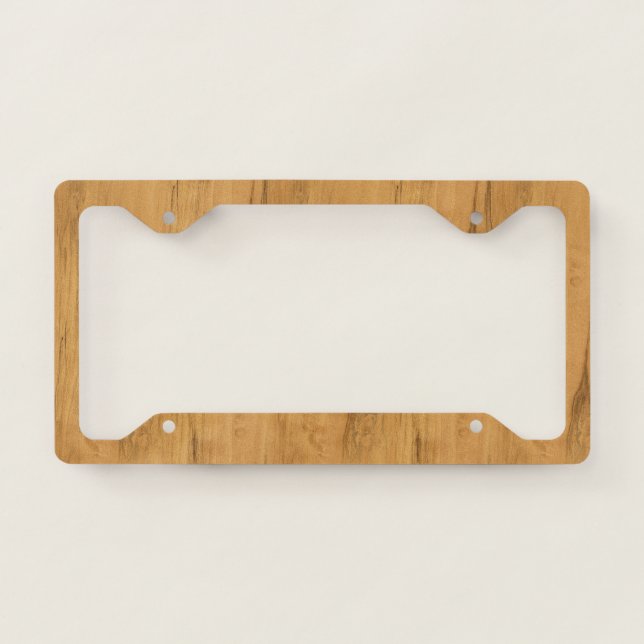 The Look of Maple Wood Grain Texture License Plate Frame (Front)