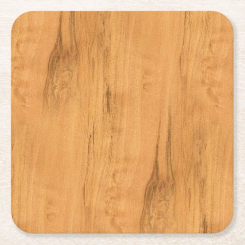 The Look of Maple Wood Grain Texture Square Paper Coaster