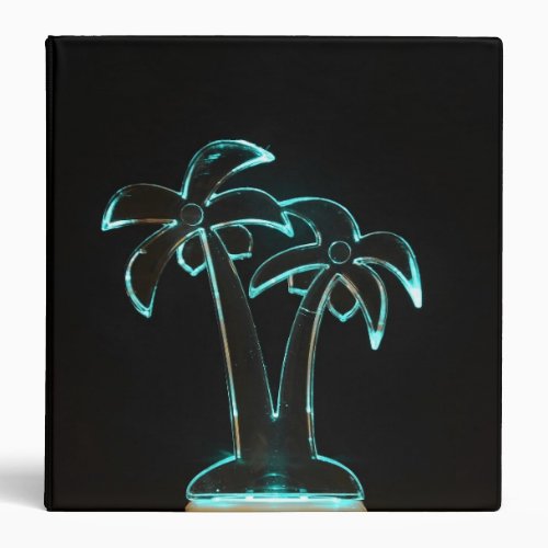 The Look of Neon Lit Up Tropical Palm Trees Binder