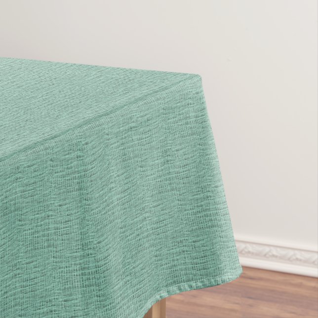 The Look of Seafoam Blue Gauze Weave Texture Tablecloth (In Situ)