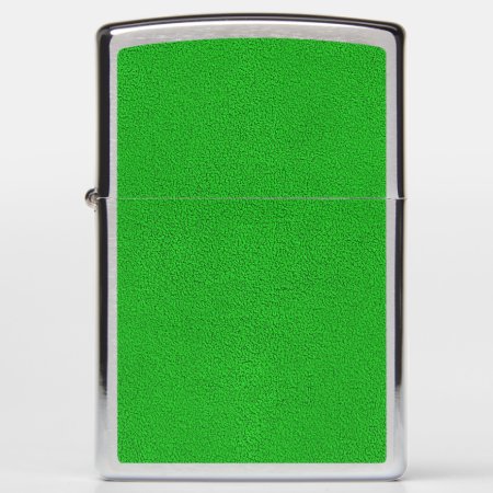 The Look Of Snuggly Bright Neon Green Suede Zippo Lighter