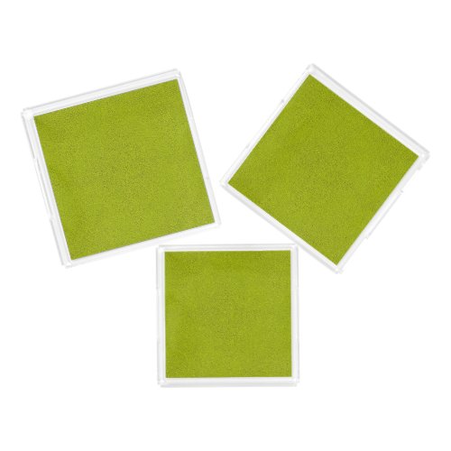 The look of Snuggly Chartreuse Green Suede Acrylic Tray