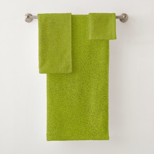 The look of Snuggly Chartreuse Green Suede Bath Towel Set