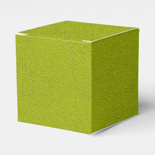 The look of Snuggly Chartreuse Green Suede Favor Boxes (Front Side)