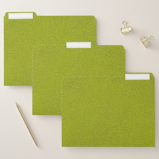The look of Snuggly Chartreuse Green Suede File Folder (Set)