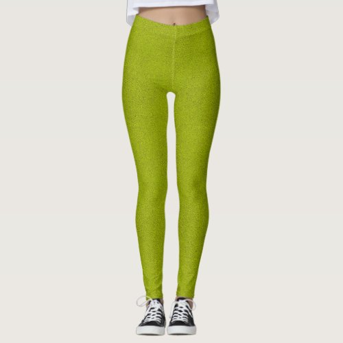 The look of Snuggly Chartreuse Green Suede Leggings