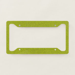 The look of Snuggly Chartreuse Green Suede License Plate Frame