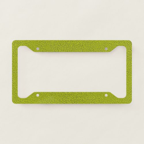 The look of Snuggly Chartreuse Green Suede License Plate Frame