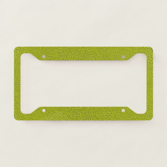 The look of Snuggly Chartreuse Green Suede License Plate Frame (Front)