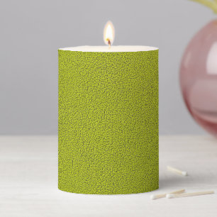 The look of Snuggly Chartreuse Green Suede Pillar Candle