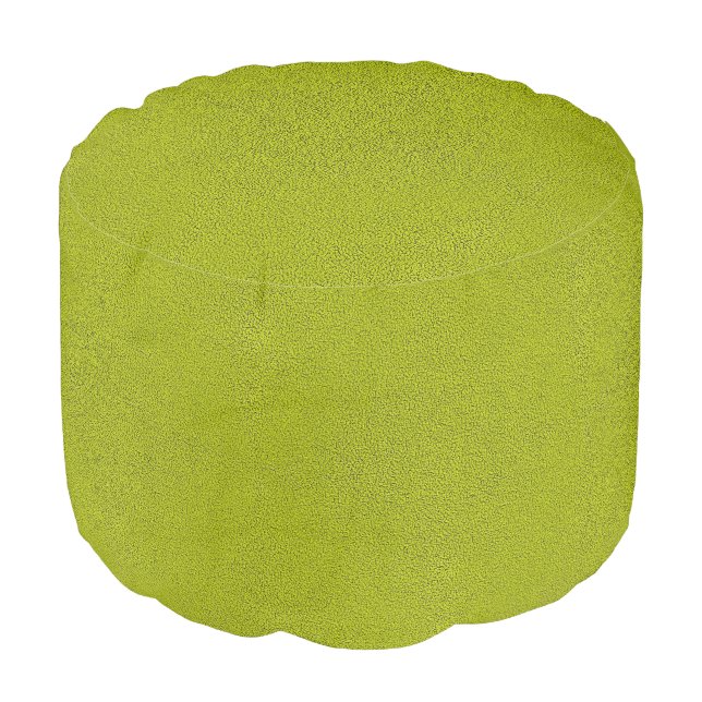 The look of Snuggly Chartreuse Green Suede Pouf (Angled Front)