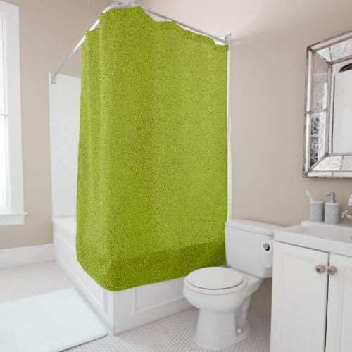 The look of Snuggly Chartreuse Green Suede Shower Curtain