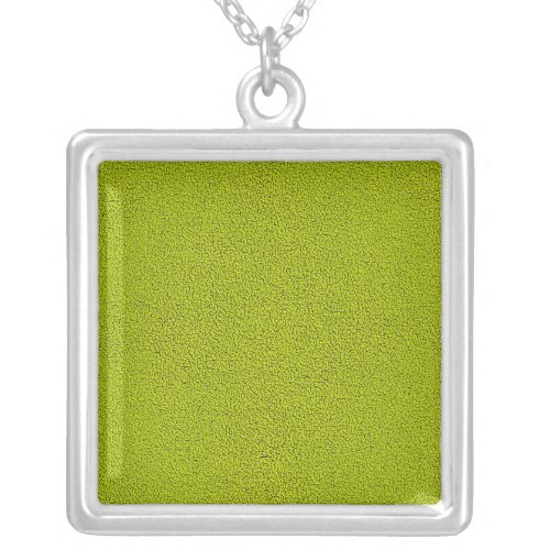 The look of Snuggly Chartreuse Green Suede Silver Plated Necklace