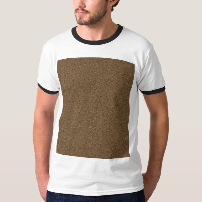 The look of Snuggly Coffee Brown Suede Texture T-Shirt (Front)