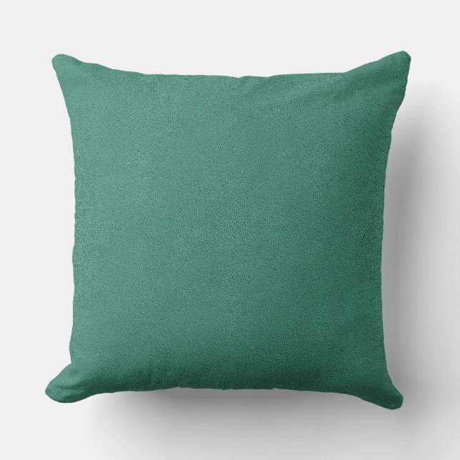 The look of Snuggly Jade Green Teal Suede Texture Throw Pillow (Front)