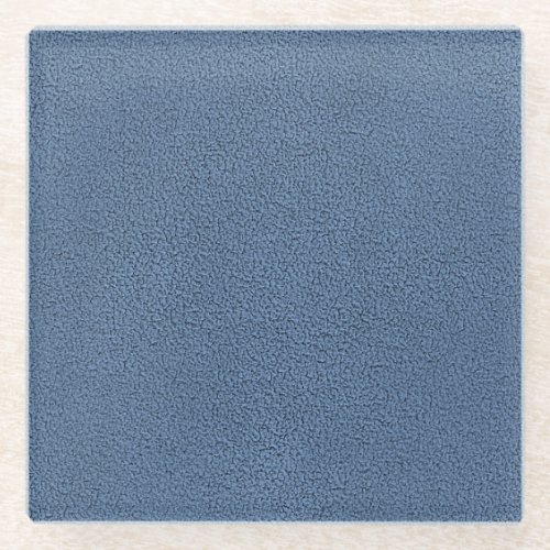 The look of Snuggly Slate Blue Suede Texture Glass Coaster