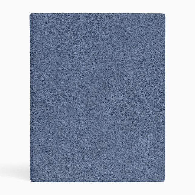 The look of Snuggly Slate Blue Suede Texture Mini Binder (Front)