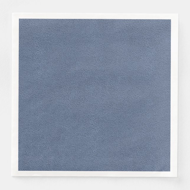The look of Snuggly Slate Blue Suede Texture Paper Dinner Napkins (Front)