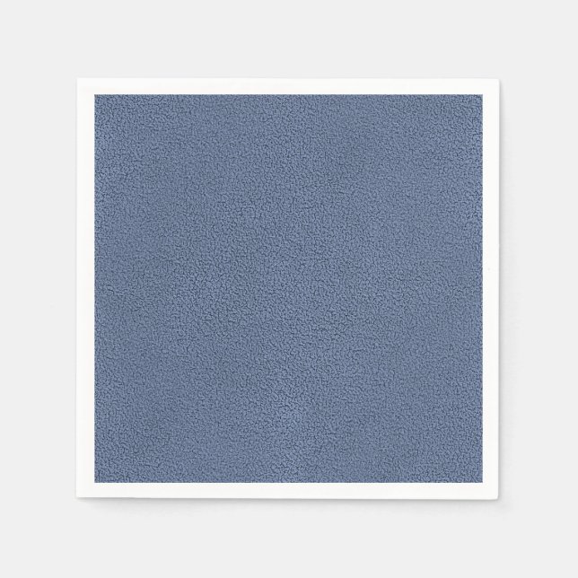 The look of Snuggly Slate Blue Suede Texture Paper Napkins (Front)