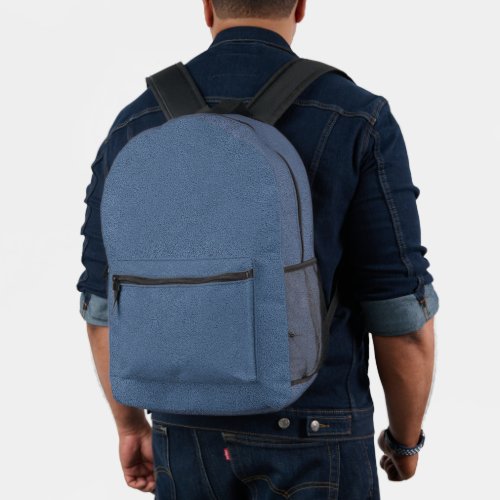 The look of Snuggly Slate Blue Suede Texture  Printed Backpack
