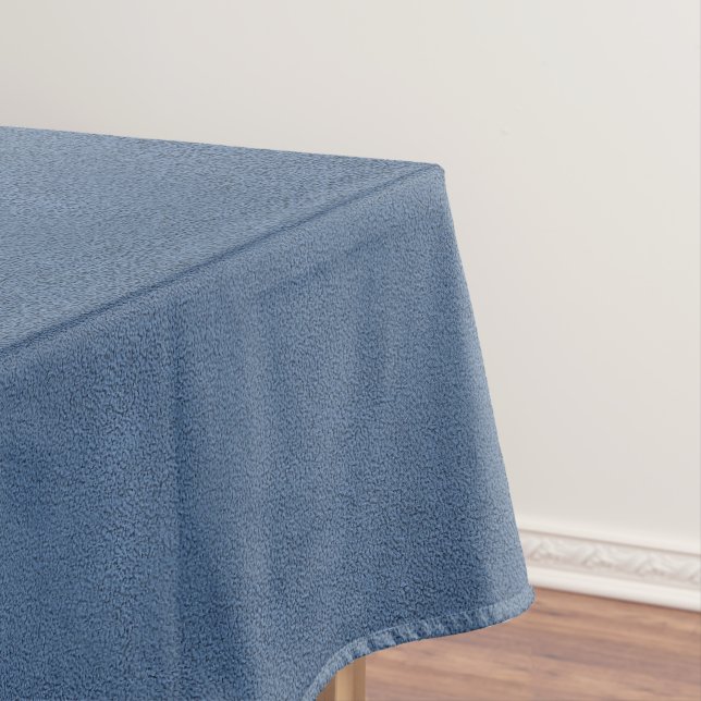 The look of Snuggly Slate Blue Suede Texture Tablecloth (In Situ)