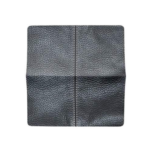 The Look of Soft Stitched Black Leather Grain Checkbook Cover