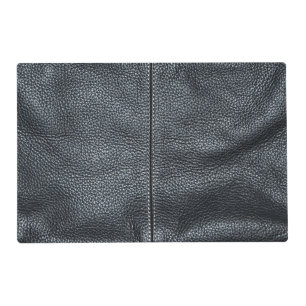 The Look of Soft Stitched Black Leather Grain Placemat