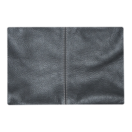 The Look Of Soft Stitched Black Leather Grain Placemat
