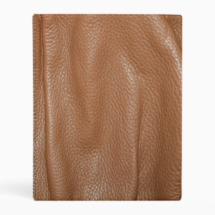 The Look of Soft Supple Brown Leather Grain Mini Binder
