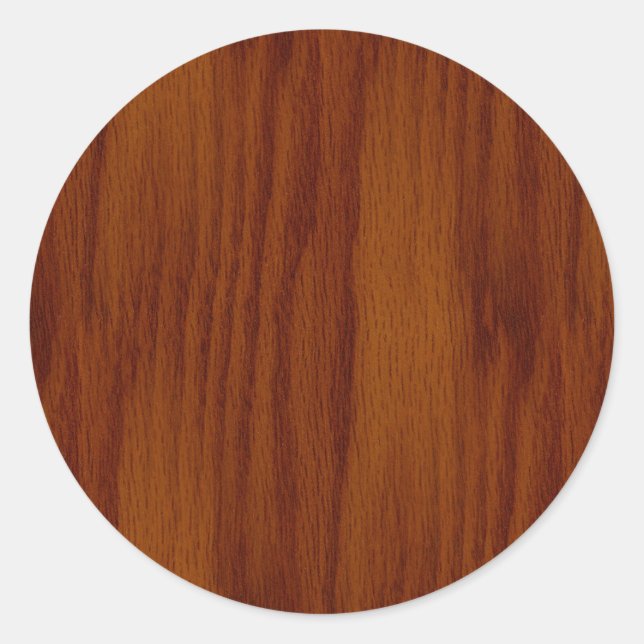 The Look of Warm Oak Wood Grain Texture Classic Round Sticker (Front)