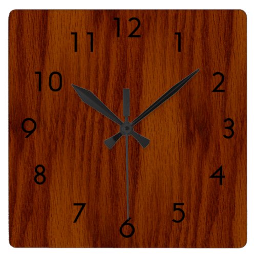 The Look of Warm Oak Wood Grain Texture Square Wall Clock
