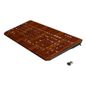 The Look of Warm Oak Wood Grain Texture Wireless Keyboard (Angled)