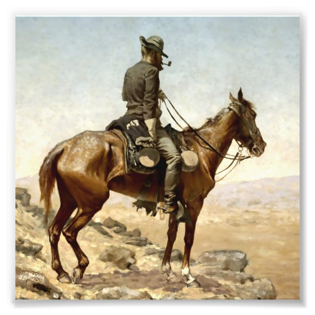 “The Lookout” Cowboy Art by Frederic Remington Photo Print (Front)