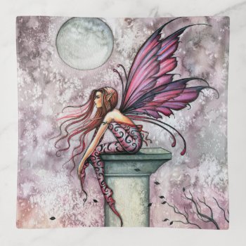 The Lookout Fairy Fantasy Art By Molly Harrison Trinket Tray by robmolily at Zazzle