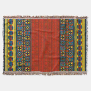 The Loom of Latent History: A Mudéjar Stripe Woven Throw Blanket