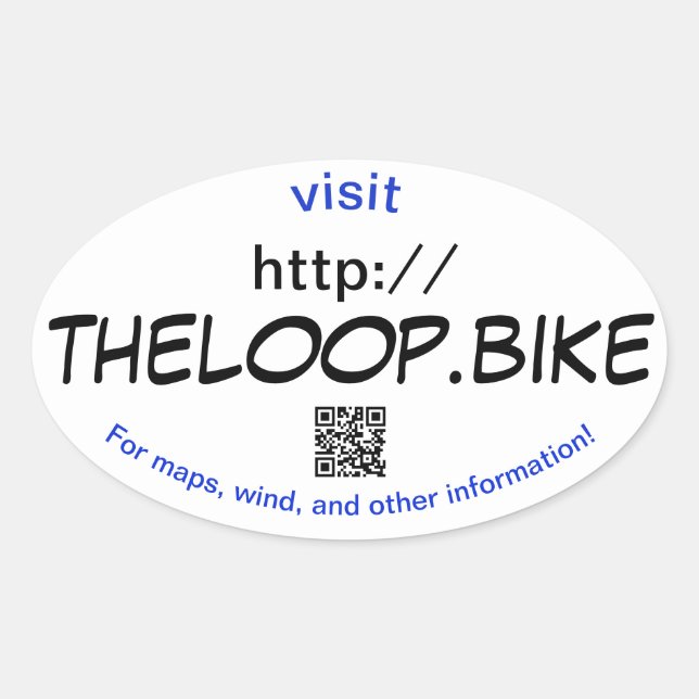 The Loop! Tucson's bike path information! Oval Sticker (Front)