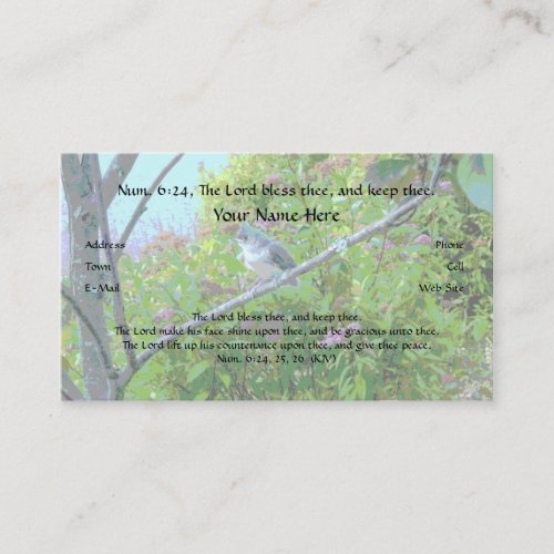 The Lord Bless Thee Bible Verse Business Card