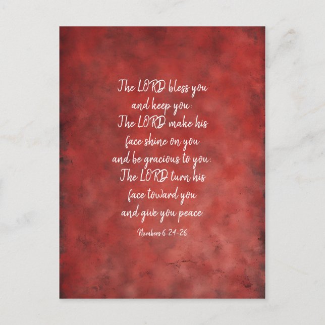 The Lord Bless You and Keep You Bible Study  Postcard (Front)