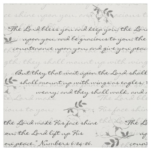 The Lord Bless You and Keep You Blessing Fabric