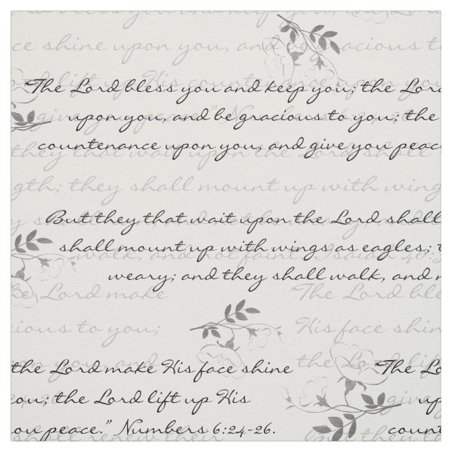 The Lord Bless You and Keep You Blessing Fabric (Swatch)